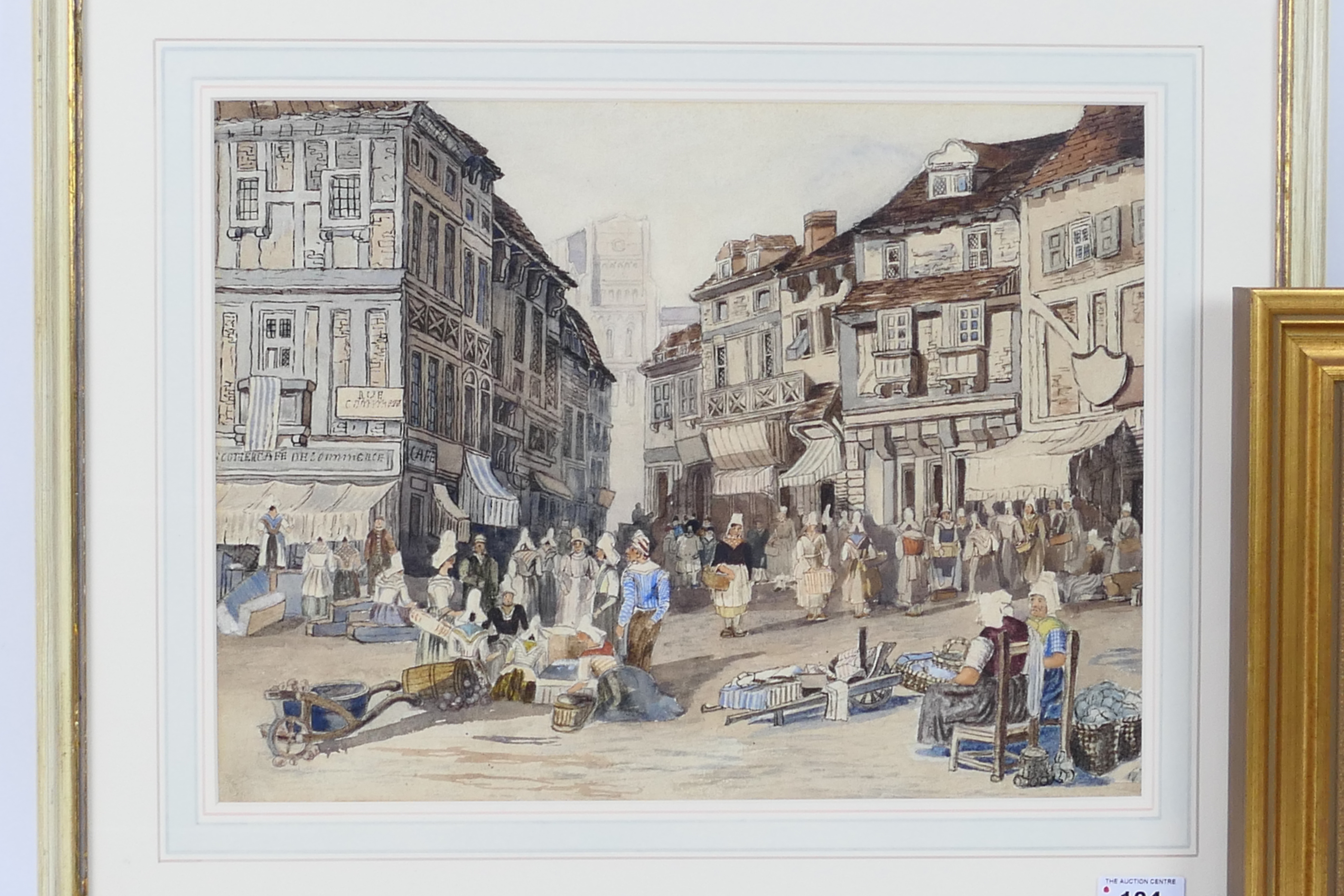 Two pictures to include a French watercolour street scene, - Image 2 of 3