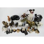 Various decorative animal ornaments to include dogs, pig, foxes, horses and other,