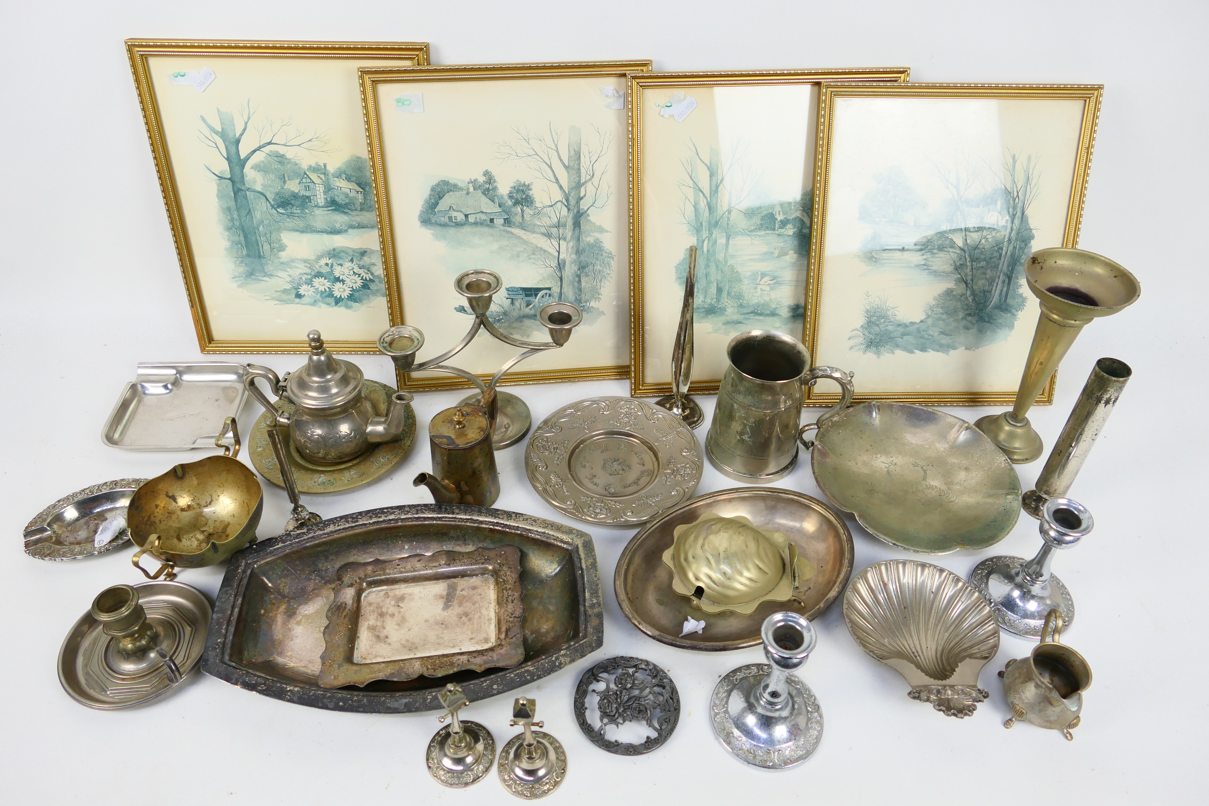A collection of various plated ware and
