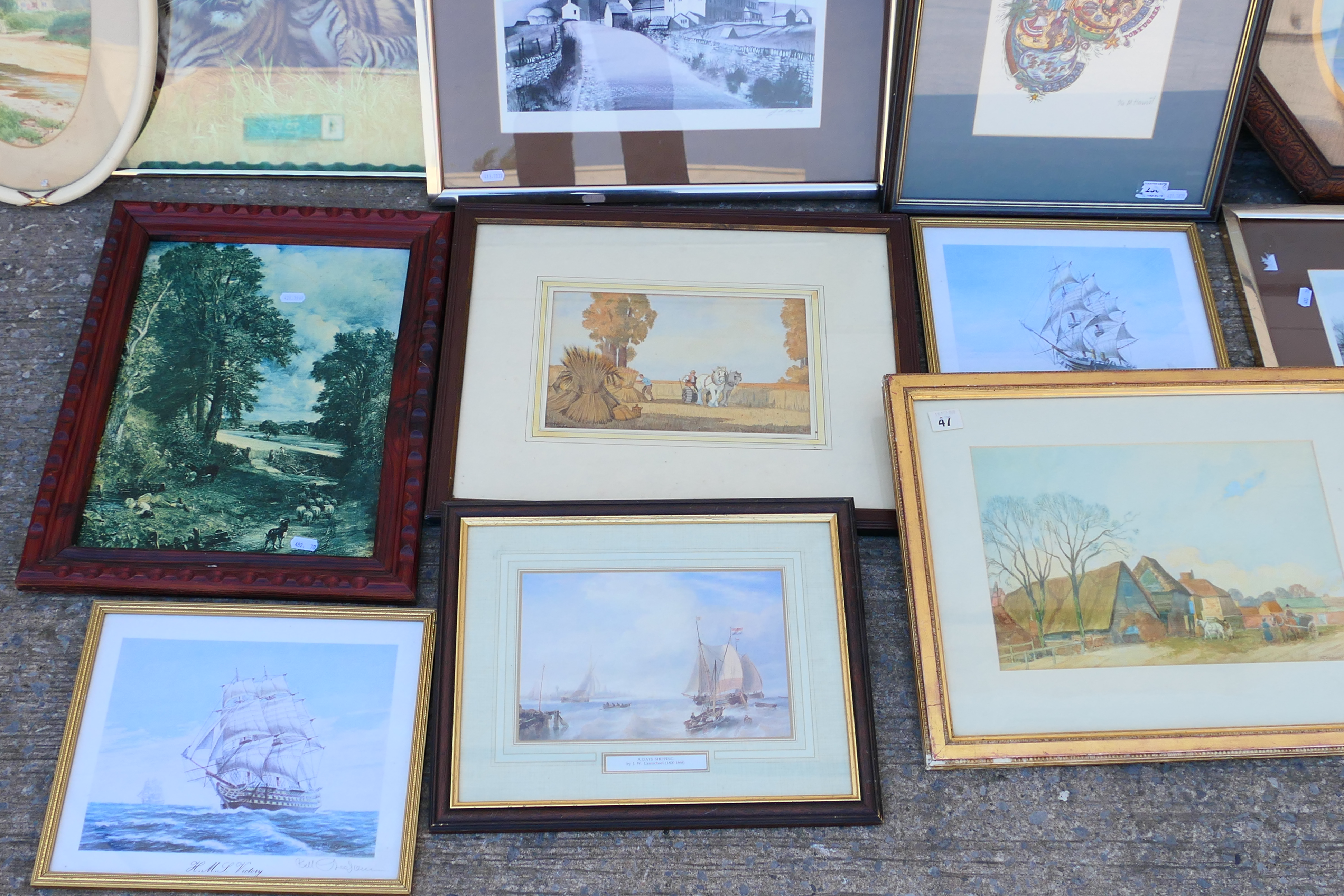 A collection of framed pictures, various image sizes. - Image 3 of 4