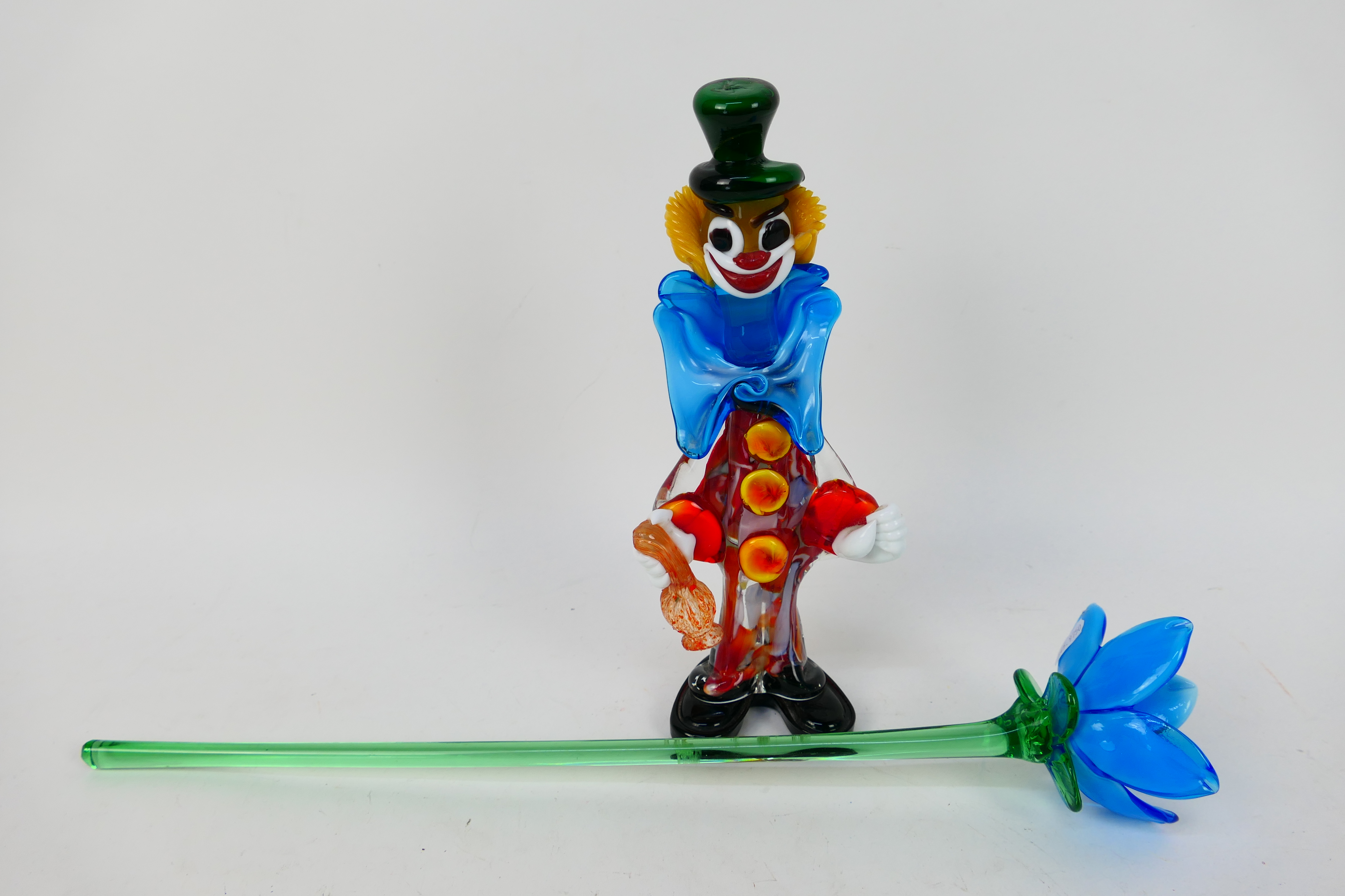 A Murano glass clown, approximately 30 c