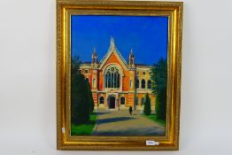 A framed oil on canvas depicting Dulwich