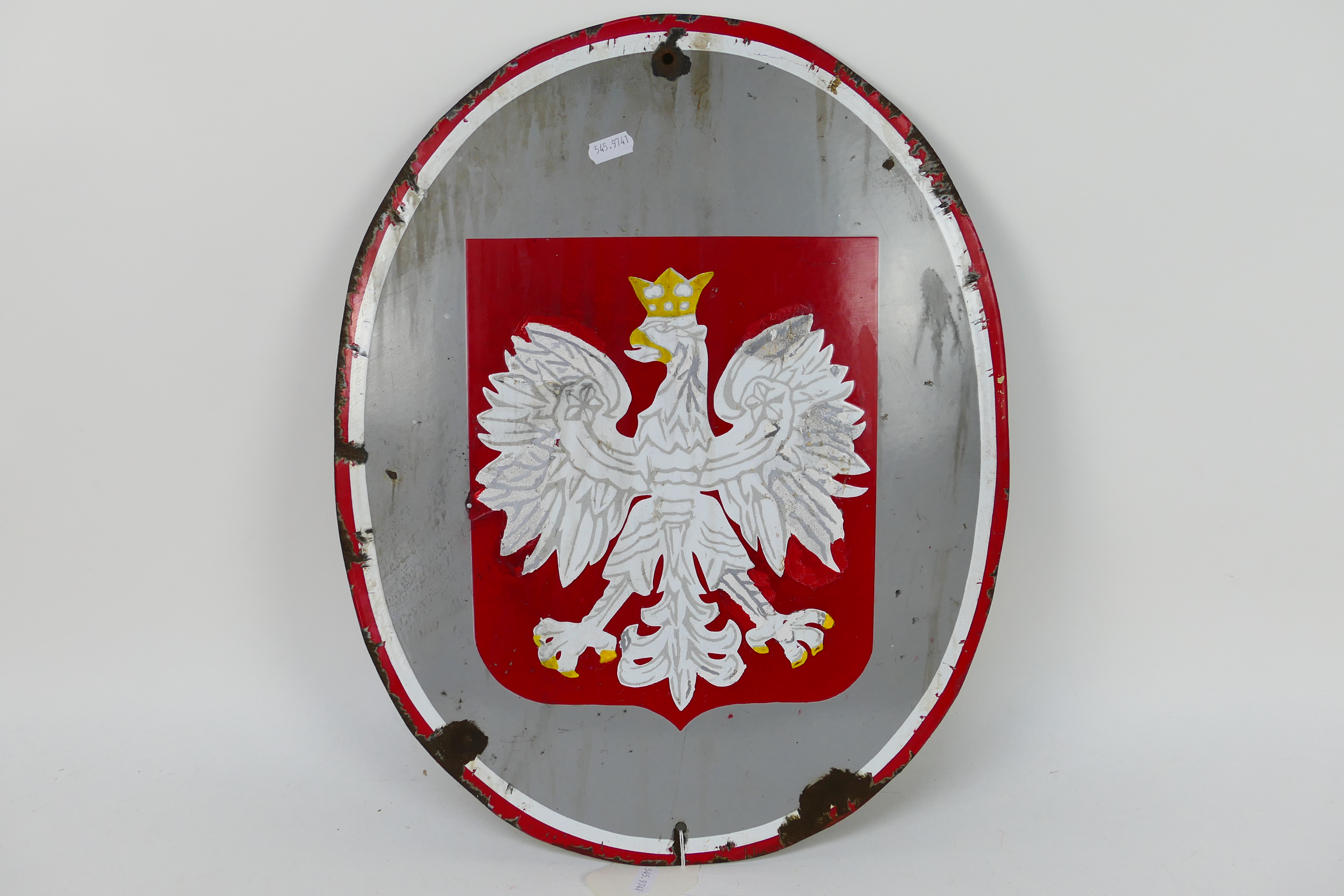 Polish enamel sign c. 1930, of oval form