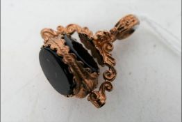 A 9ct rose gold swivel fob, 8.5 grams.