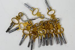 A set of 14 pocket watch keys, sizes 00-12.