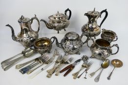 A collection of Victorian and later plated ware to include Shaw & Fisher,