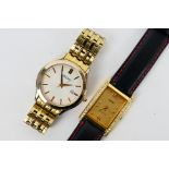 A gentleman's gold plated Seiko wrist wa