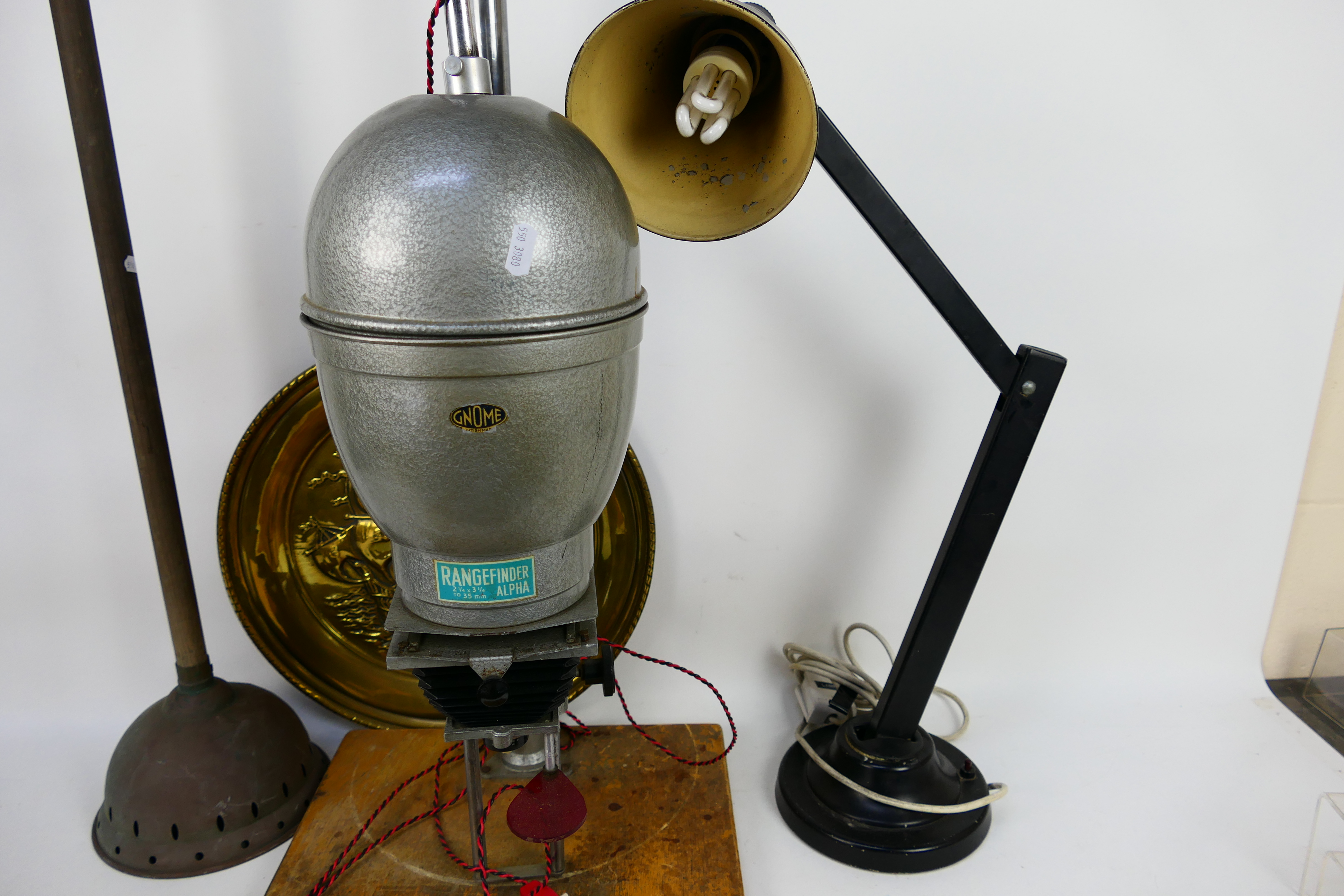Lot to include a photographic enlarger, washing dolly, anglepoise style light and other. - Image 5 of 8