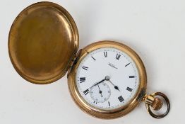 A gentleman's gold plated Waltham full hunter pocket watch,