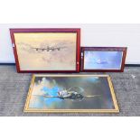 Three framed airplane prints to include Barrie A. F.