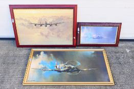 Three framed airplane prints to include Barrie A. F.