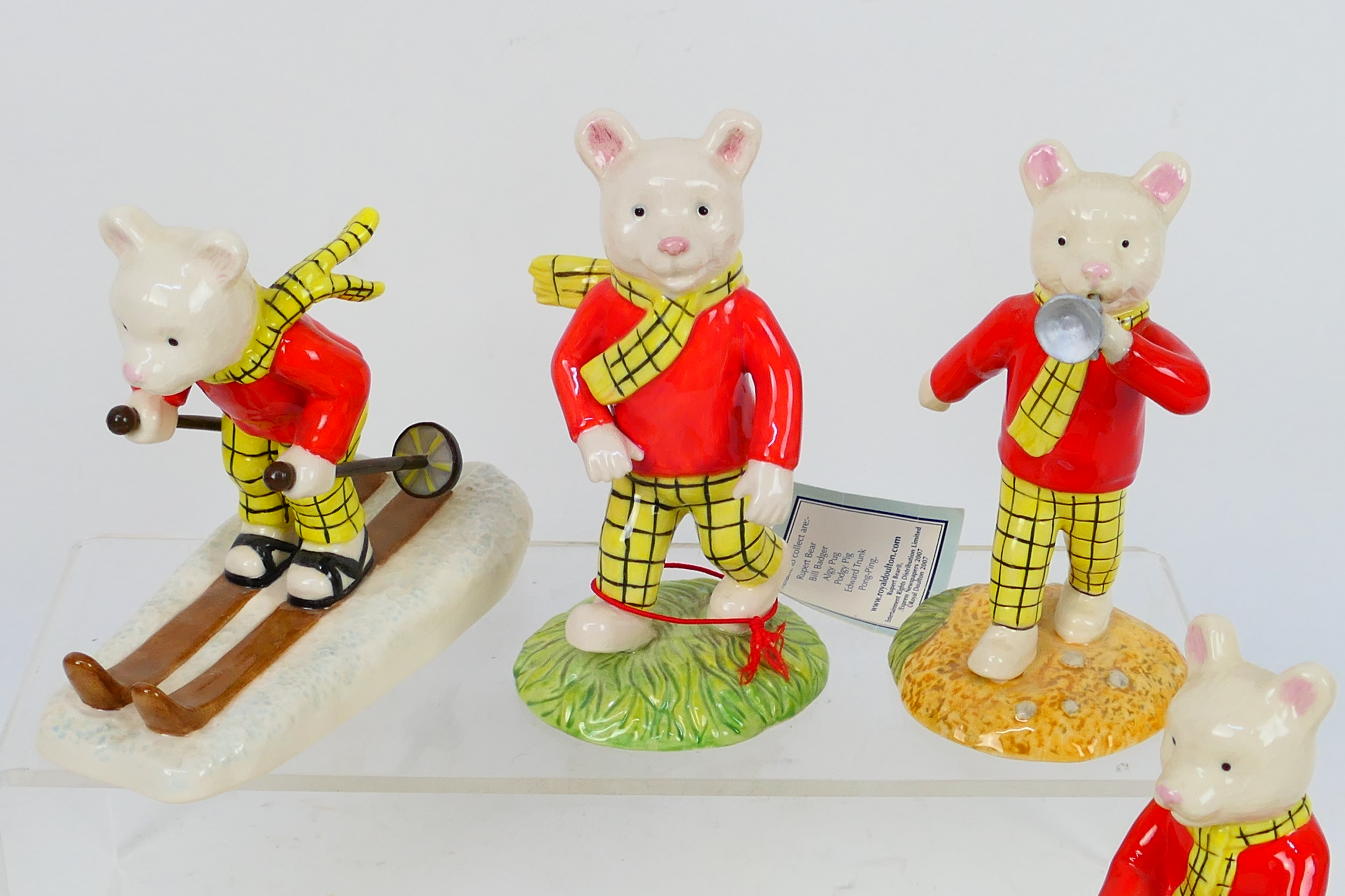 Four Royal Doulton The Rupert Bear Collection figures to include Rupert Takes A Ski-ing Lesson, - Image 2 of 8