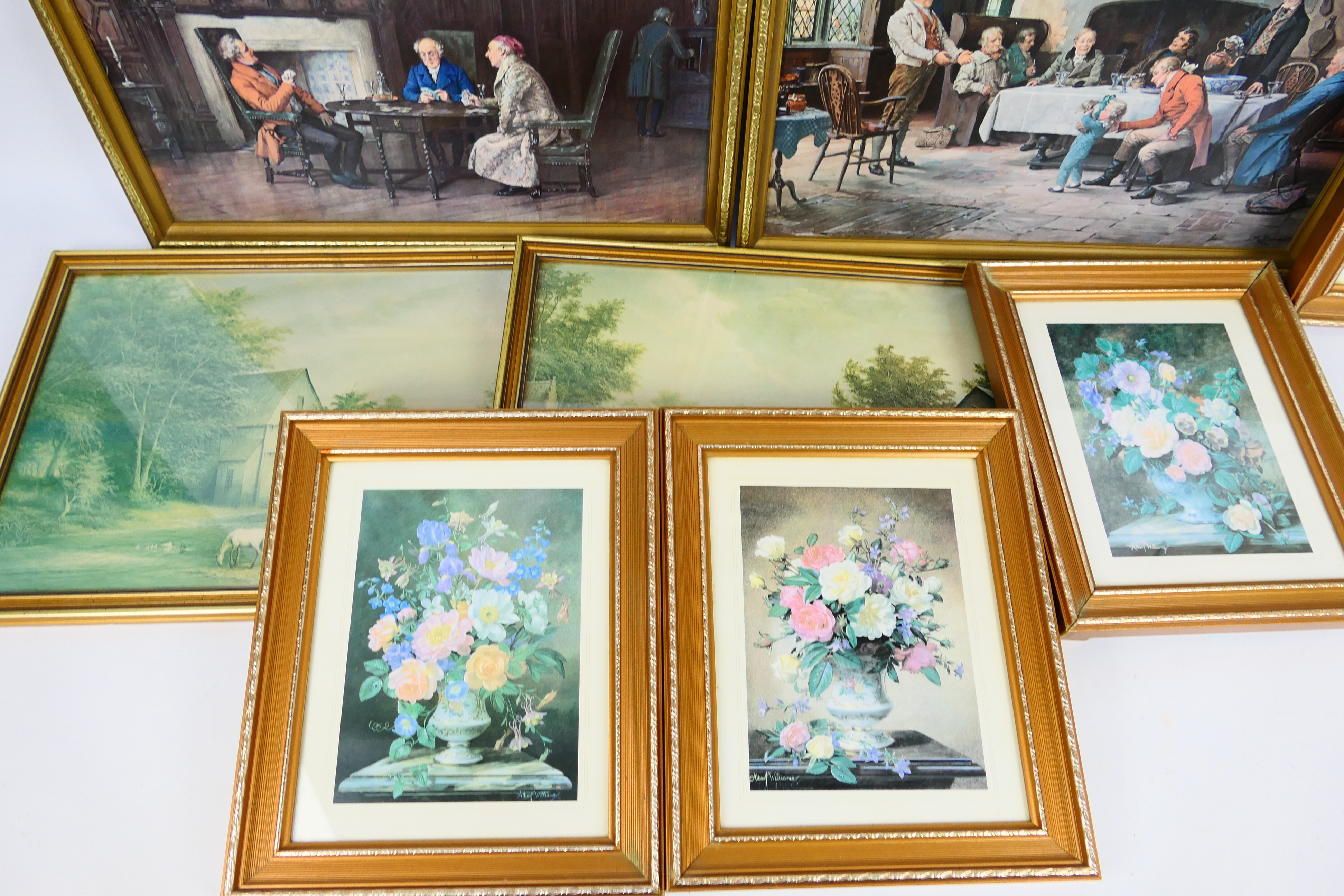 A group of framed prints to include floral studies, landscape scenes and other, - Image 3 of 4