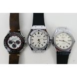 Three gentleman's Jaragar automatic wrist watches (two with partial strap).