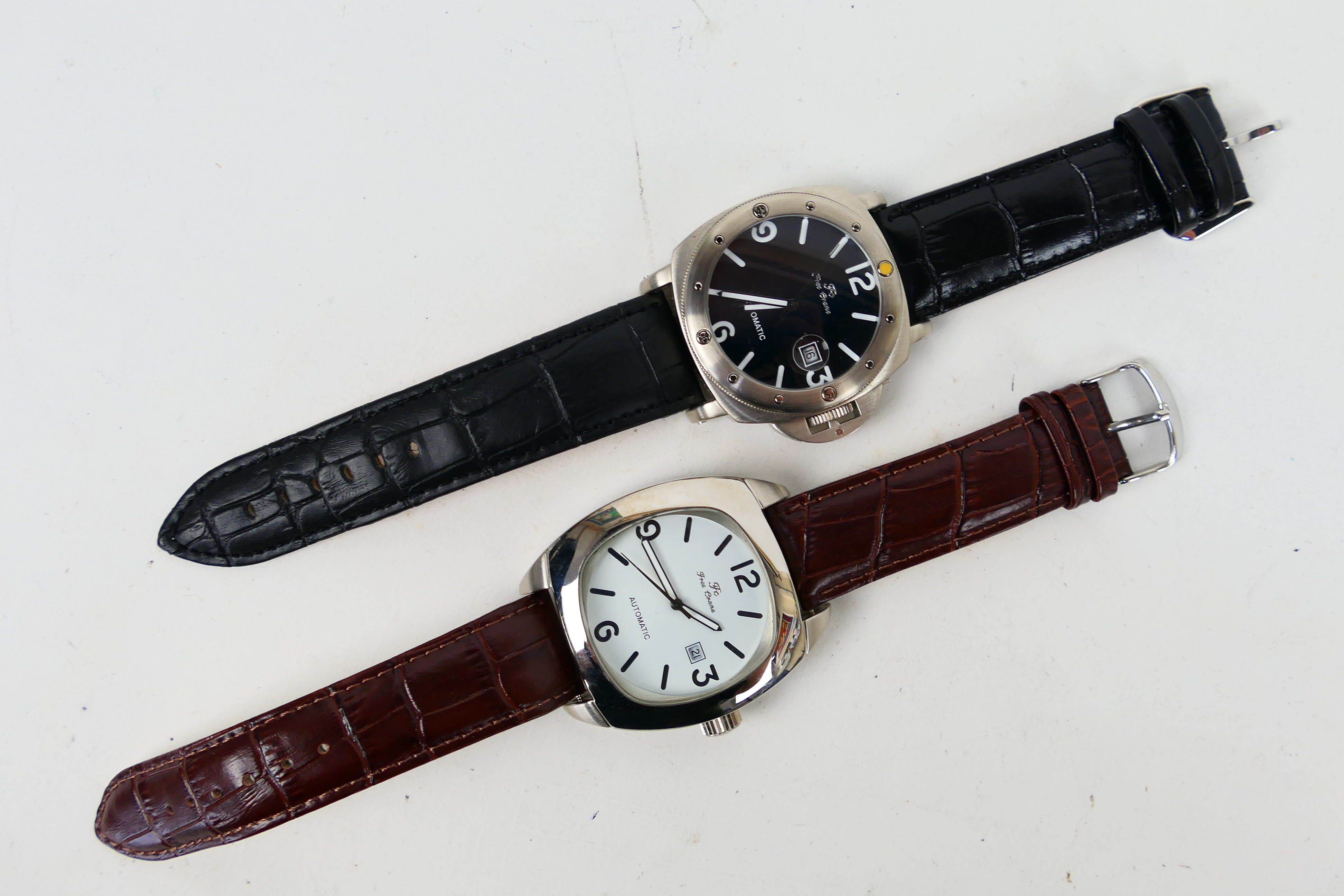 Two gentleman's automatic wrist watches by Free Crane, each on leather crocodile effect straps. - Image 3 of 3