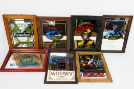 Breweriana - A quantity of wood framed advertising mirrors to include Chivas Regal,