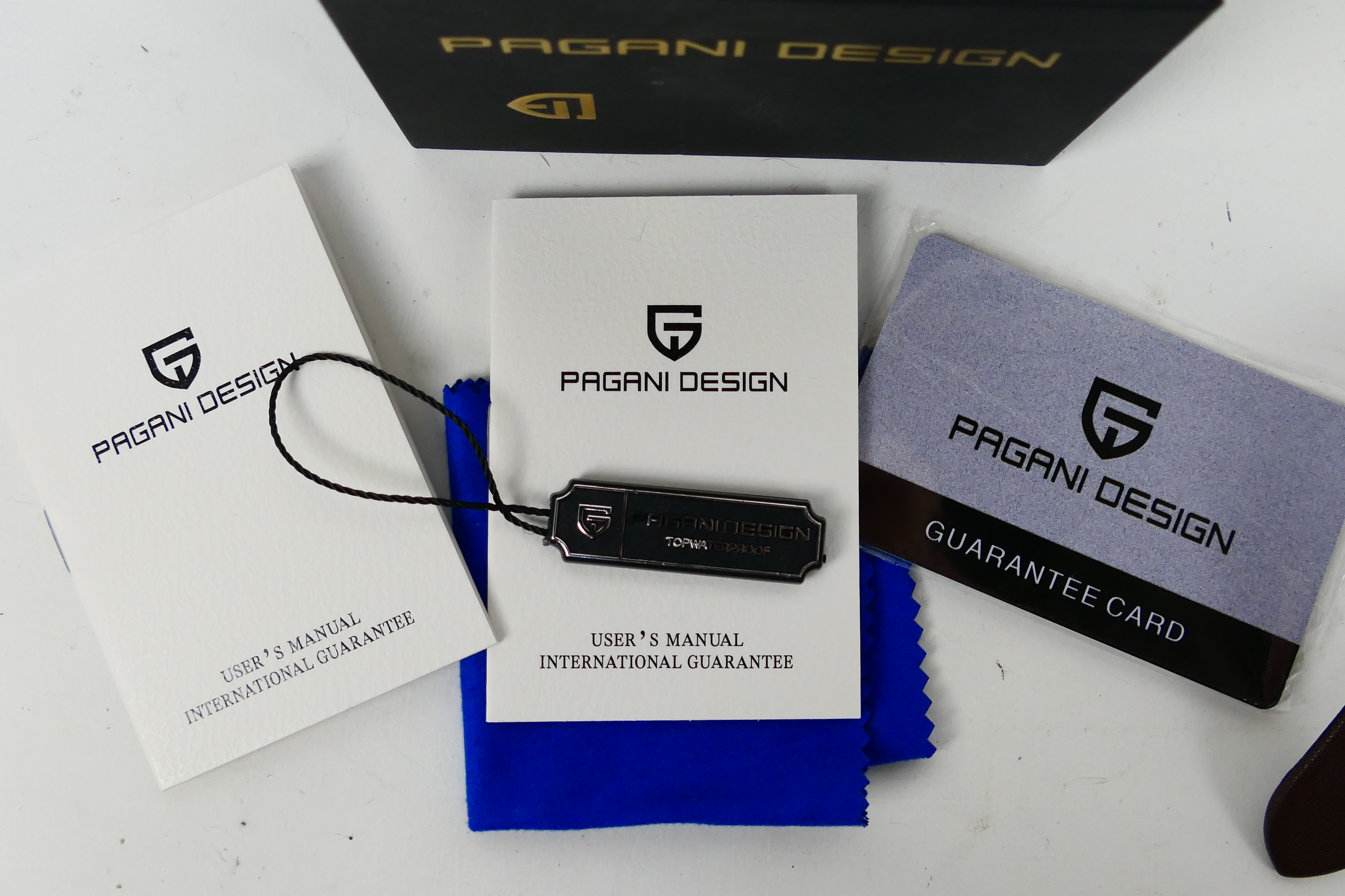 A boxed Pagani Design automatic wrist watch on leather strap, with paperwork. - Image 5 of 5