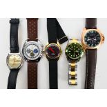 A group of unboxed wrist watches to include Viser, Orient, Reginald and other.