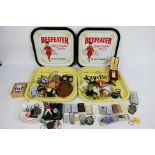 Lot to include breweriana comprising spirit optics, trays, ashtrays and other, cigarette lighters,