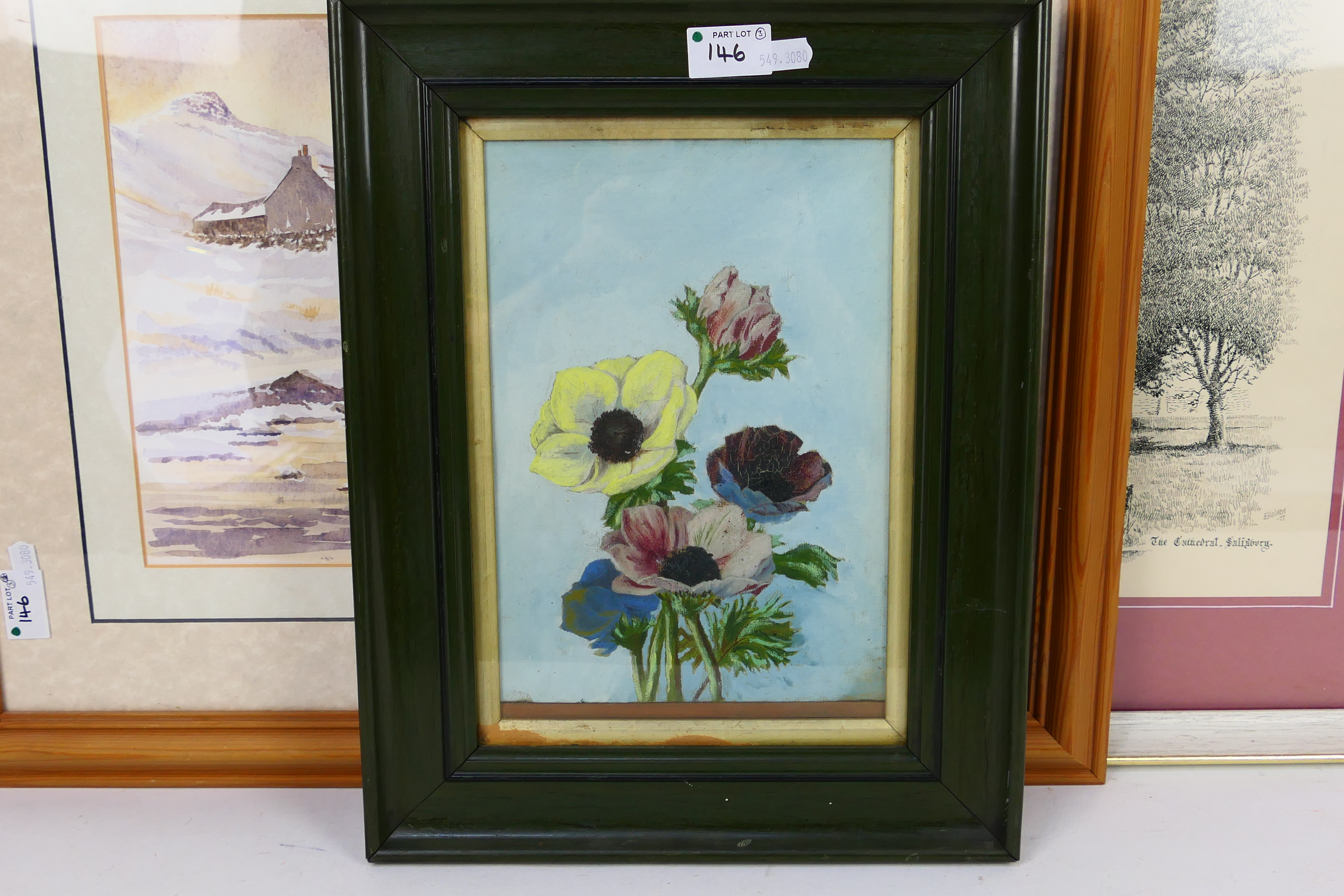 A watercolour landscape scene, signed lower right by the artist, mounted and framed under glass, - Image 5 of 6