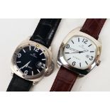 Two gentleman's automatic wrist watches by Free Crane, each on leather crocodile effect straps.