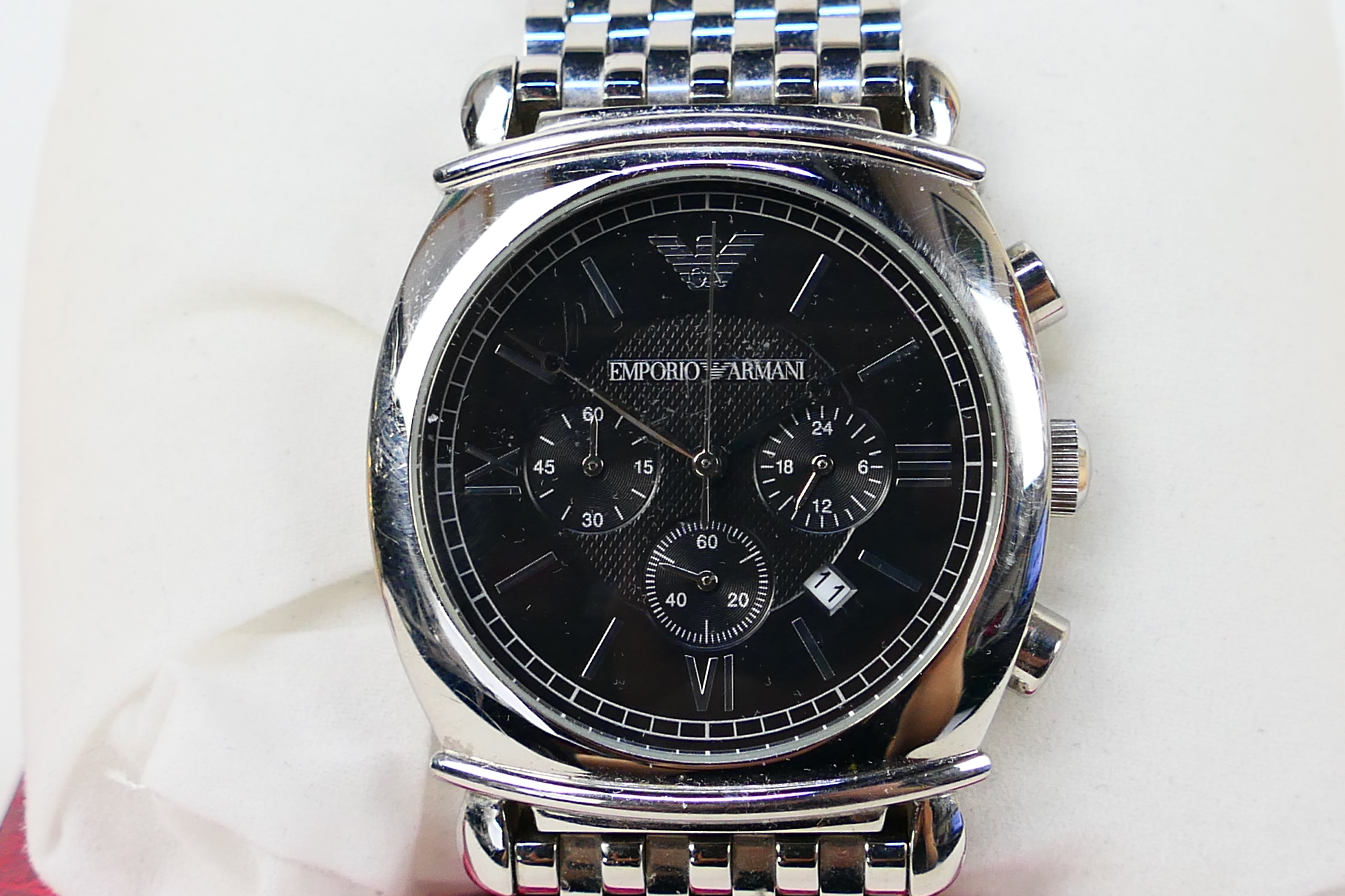 Three boxed fashion watches to include Emporio Armani. [3]. - Image 3 of 4