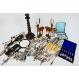Lot to include ebony dressing table set,