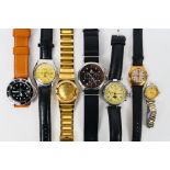 A collection of wrist watches to include Ricoh, Stauer, Timestar and other.