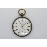 A Victorian silver cased open face pocket watch,