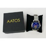 A gentleman's automatic wrist watch by Aatos, contained in original box.