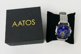 A gentleman's automatic wrist watch by Aatos, contained in original box.