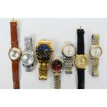 A quantity of wrist watches to include Enicar, Swanson, Waltham, Free Crane and other. [W].