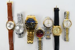 A quantity of wrist watches to include Enicar, Swanson, Waltham, Free Crane and other. [W].