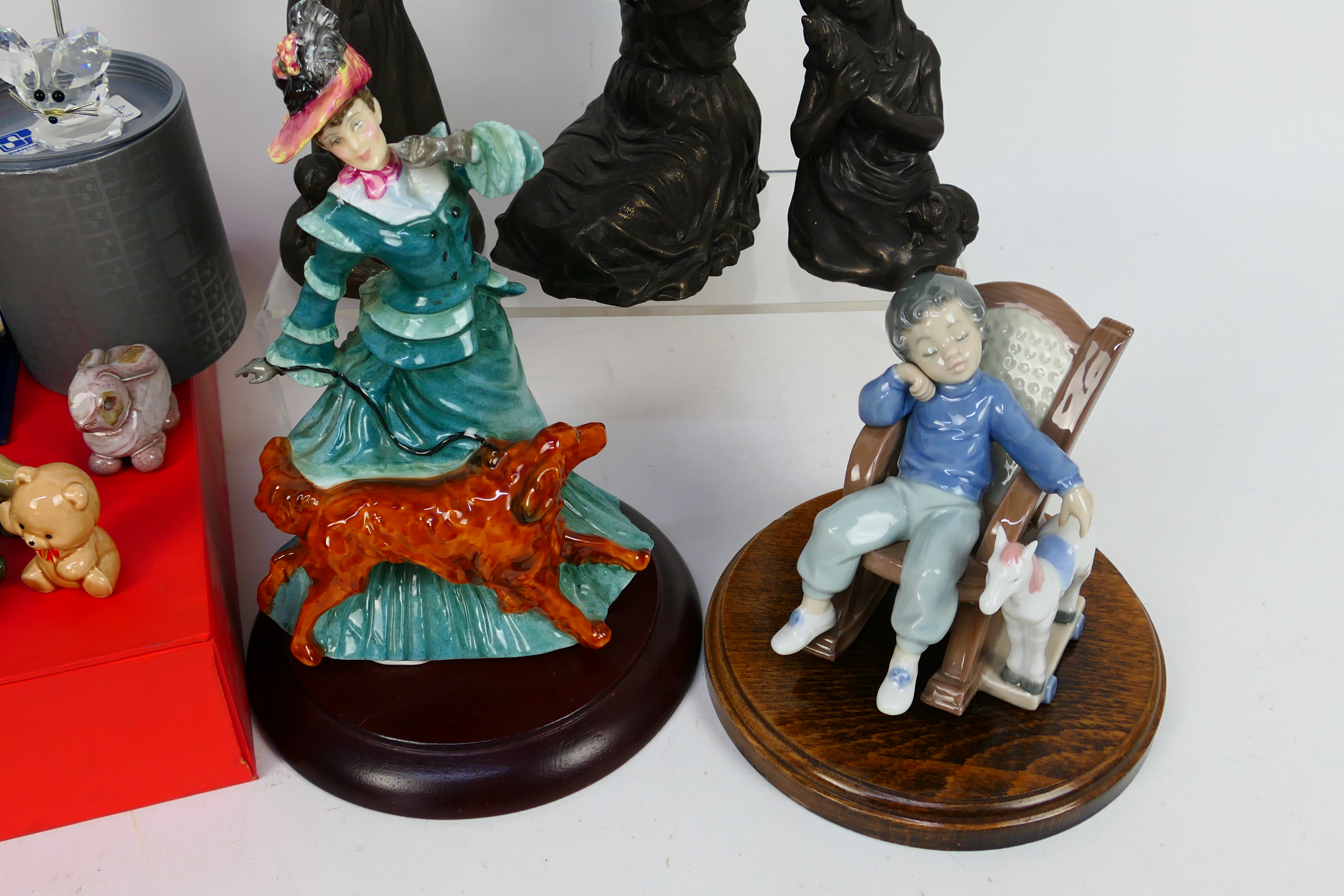 Lot to include a Royal Doulton figure Autumntime, Lladro figure, three cold cast bronzes, - Image 3 of 4