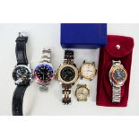 A collection of watches (part boxed) to include Alpha 1993, Swiss Emperor, Bos, Forsining and other.