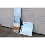 Mirrors. A set of Two unbranded mirrors measuring 60cm x 60cm and 40cm x 120cm.