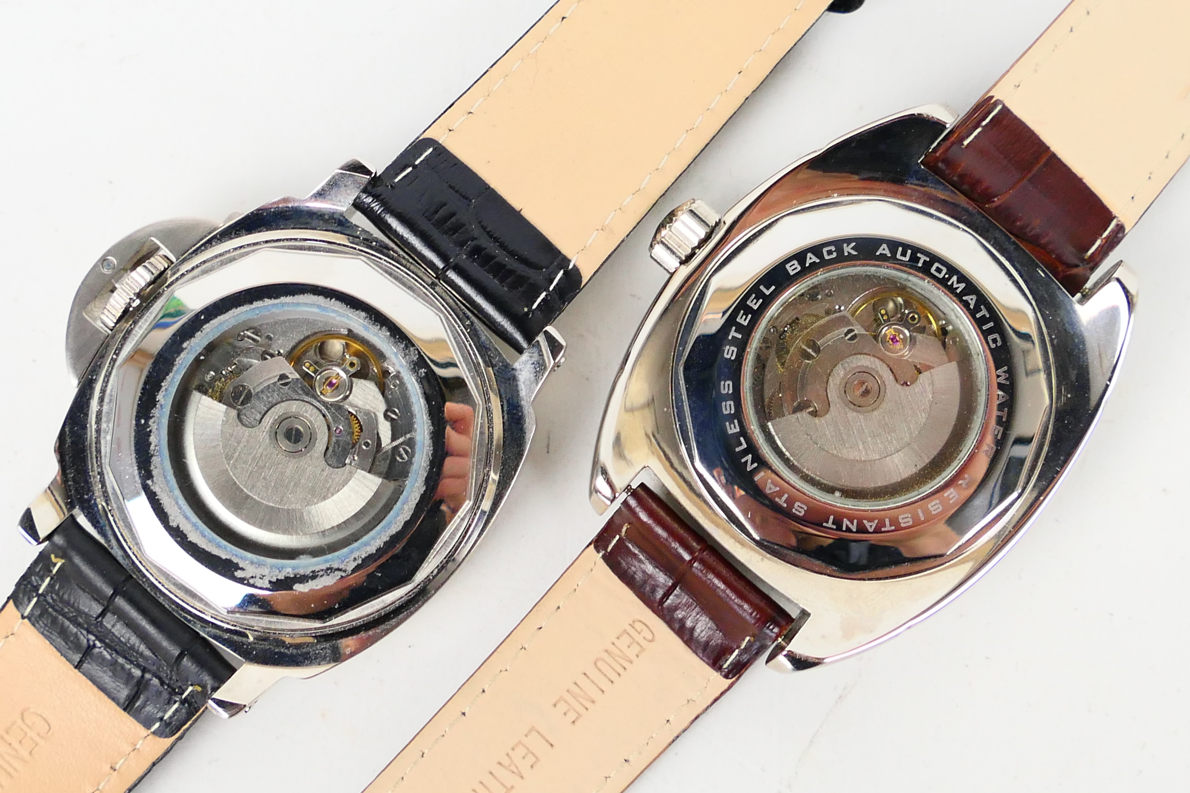 Two gentleman's automatic wrist watches by Free Crane, each on leather crocodile effect straps. - Image 2 of 3