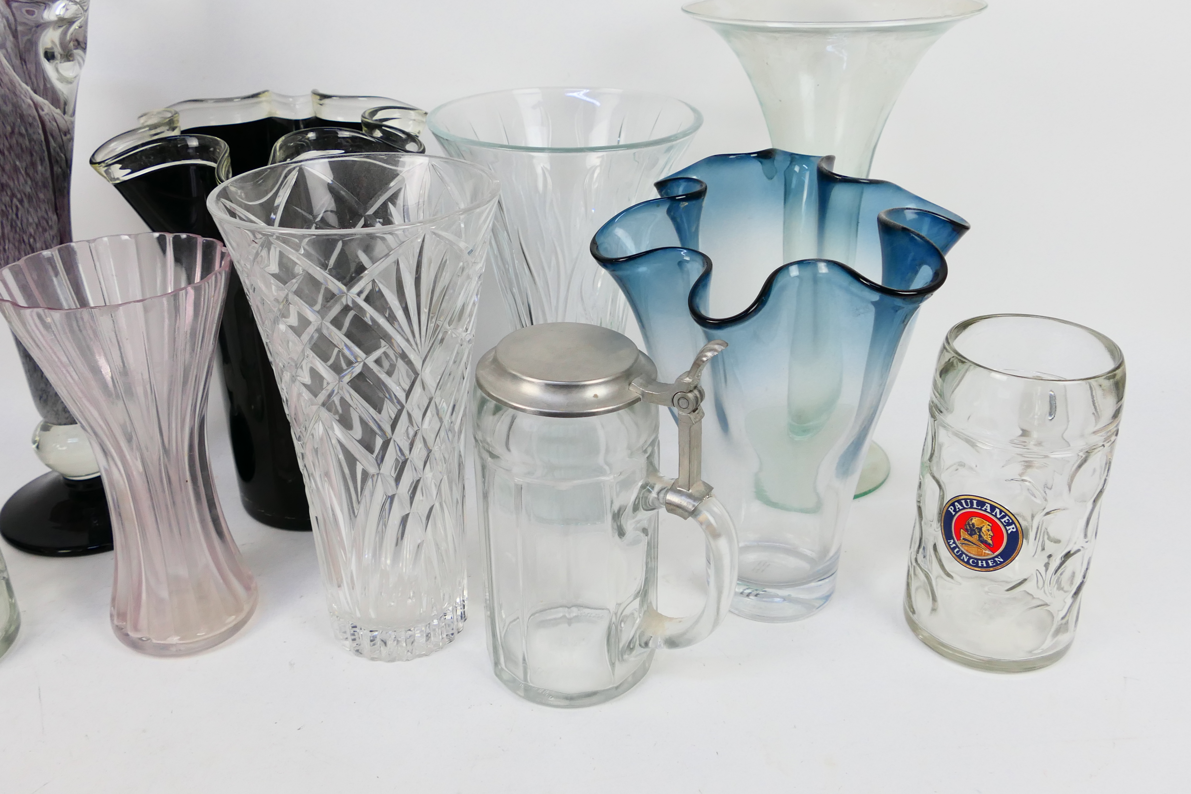 Art glass vases and steins, largest approximately 50 cm (h). [2]. - Image 3 of 3