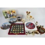 A quantity of items relating to Jack Russells to include The Jack Russell Pin Badge Collection,