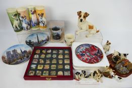 A quantity of items relating to Jack Russells to include The Jack Russell Pin Badge Collection,