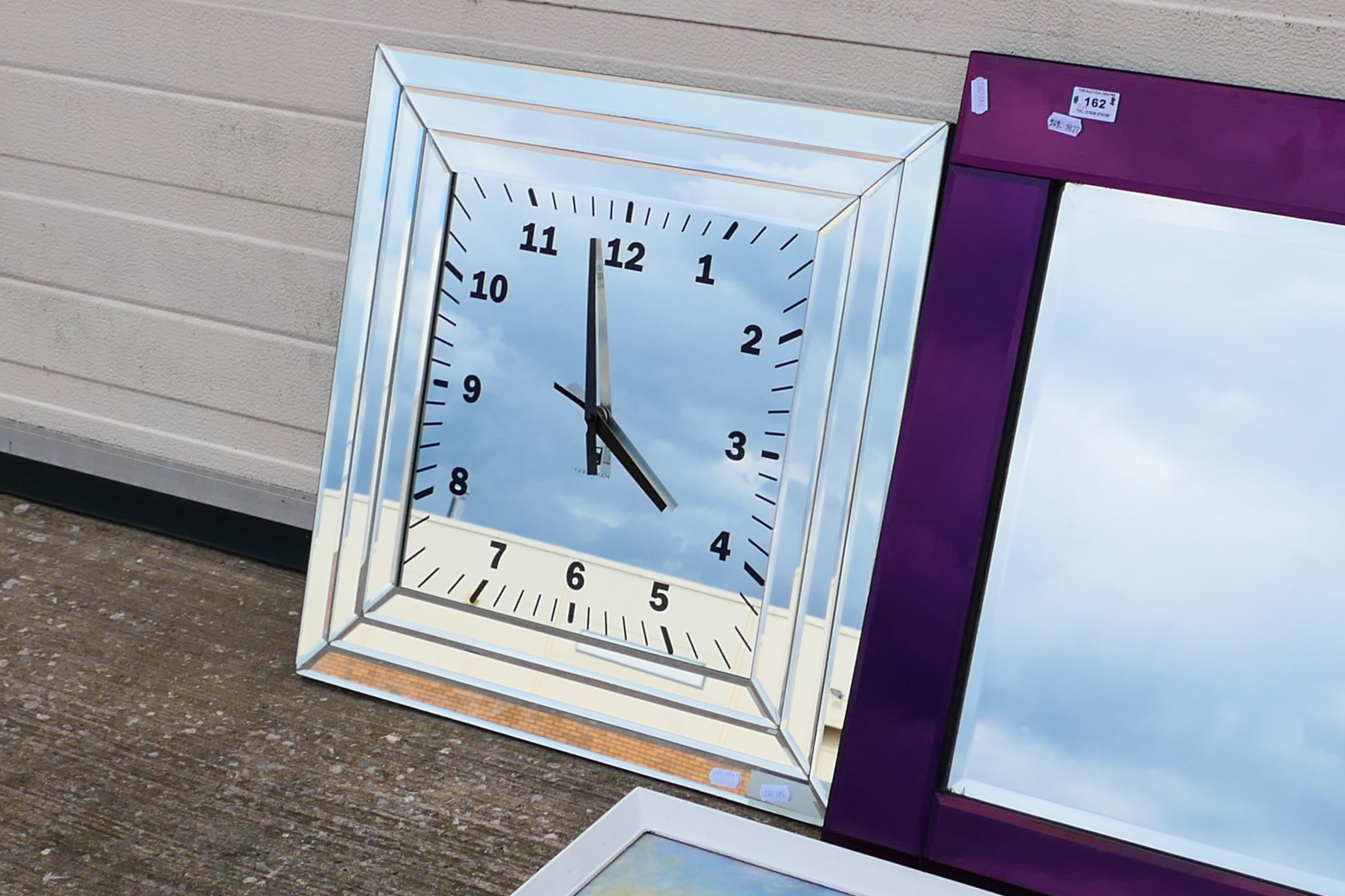 Mirror - Clock - Picture. Three items consisting of: 60cm x 80cm Homecentre Mirror. - Image 2 of 4