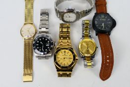 A collection of wrist watches to include Tissot, Paulareis, Longbo and other.