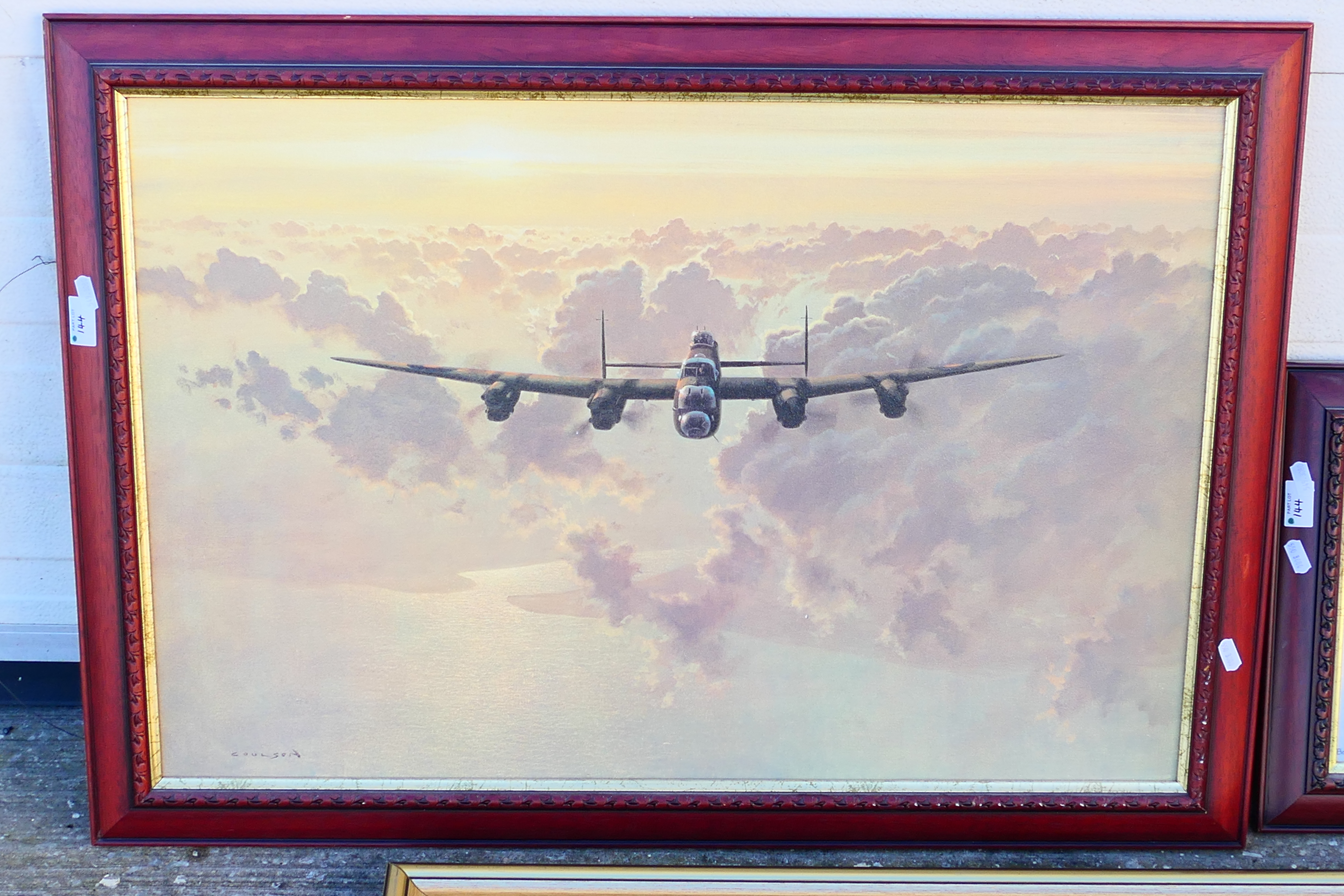 Three framed airplane prints to include Barrie A. F. - Image 2 of 6