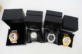 Four boxed Didun Design gentleman's wrist watches, two boxes original.