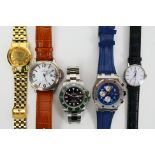 A collection of wrist watches to include Orient, Didun Design, Free Crane and other.