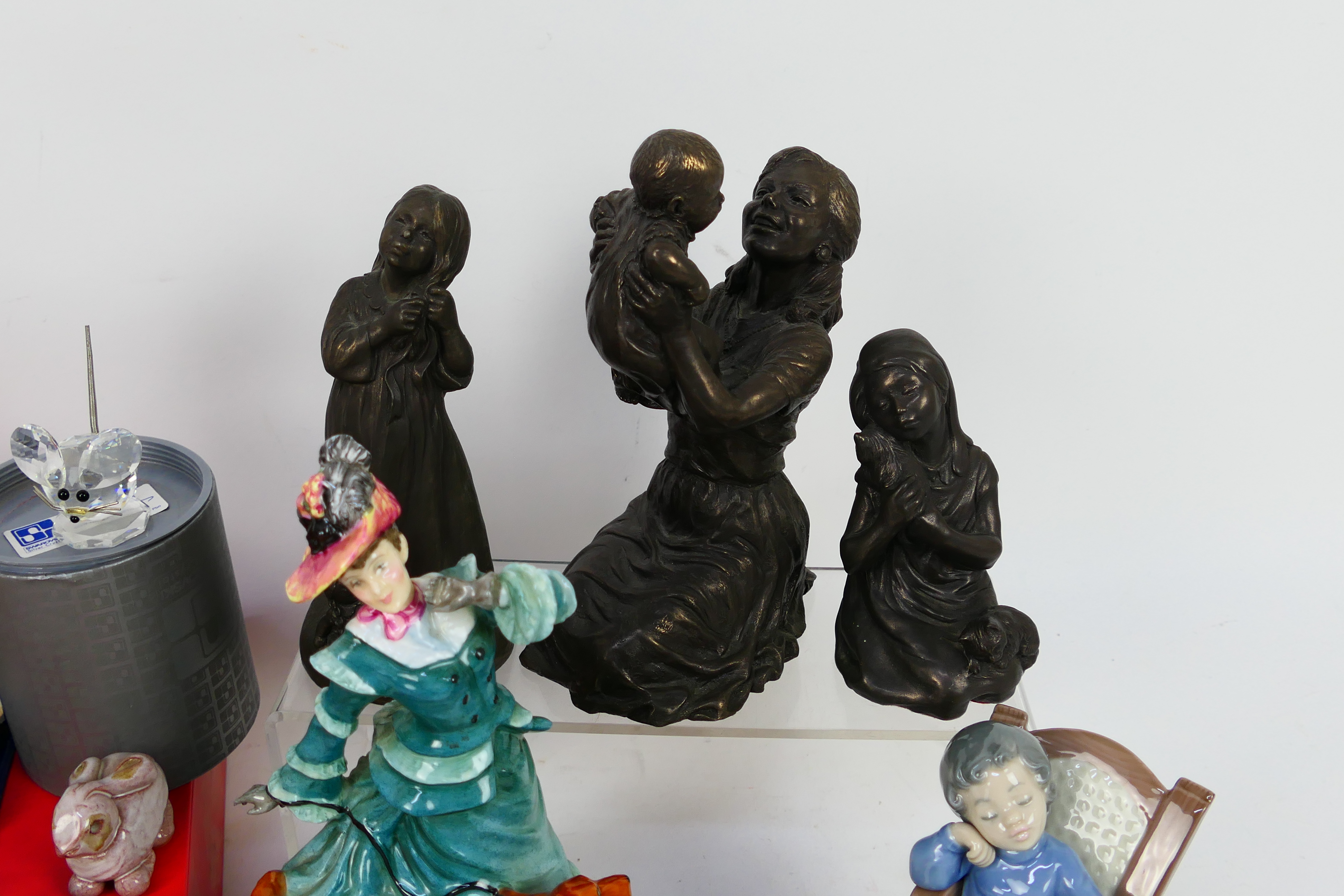 Lot to include a Royal Doulton figure Autumntime, Lladro figure, three cold cast bronzes, - Image 4 of 4