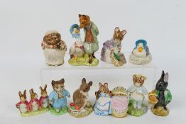 A group of ten Beswick Beatrix Potter figures, largest approximately 12 cm (h).