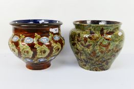 Doulton Lambeth - Two jardinieres,