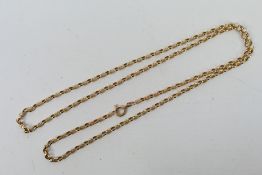 A 9ct yellow gold oval link belcher chain, approx length of chain 78 cm, approx weight 16.