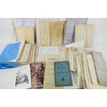 A large quantity of late 18th century and later indentures and legal documents relating to